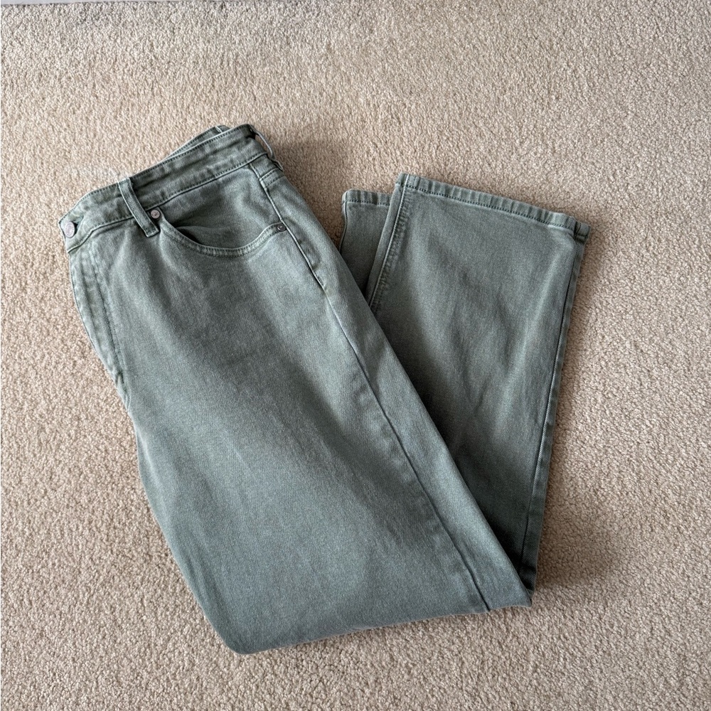 Kancan Green Straight Leg Jeans